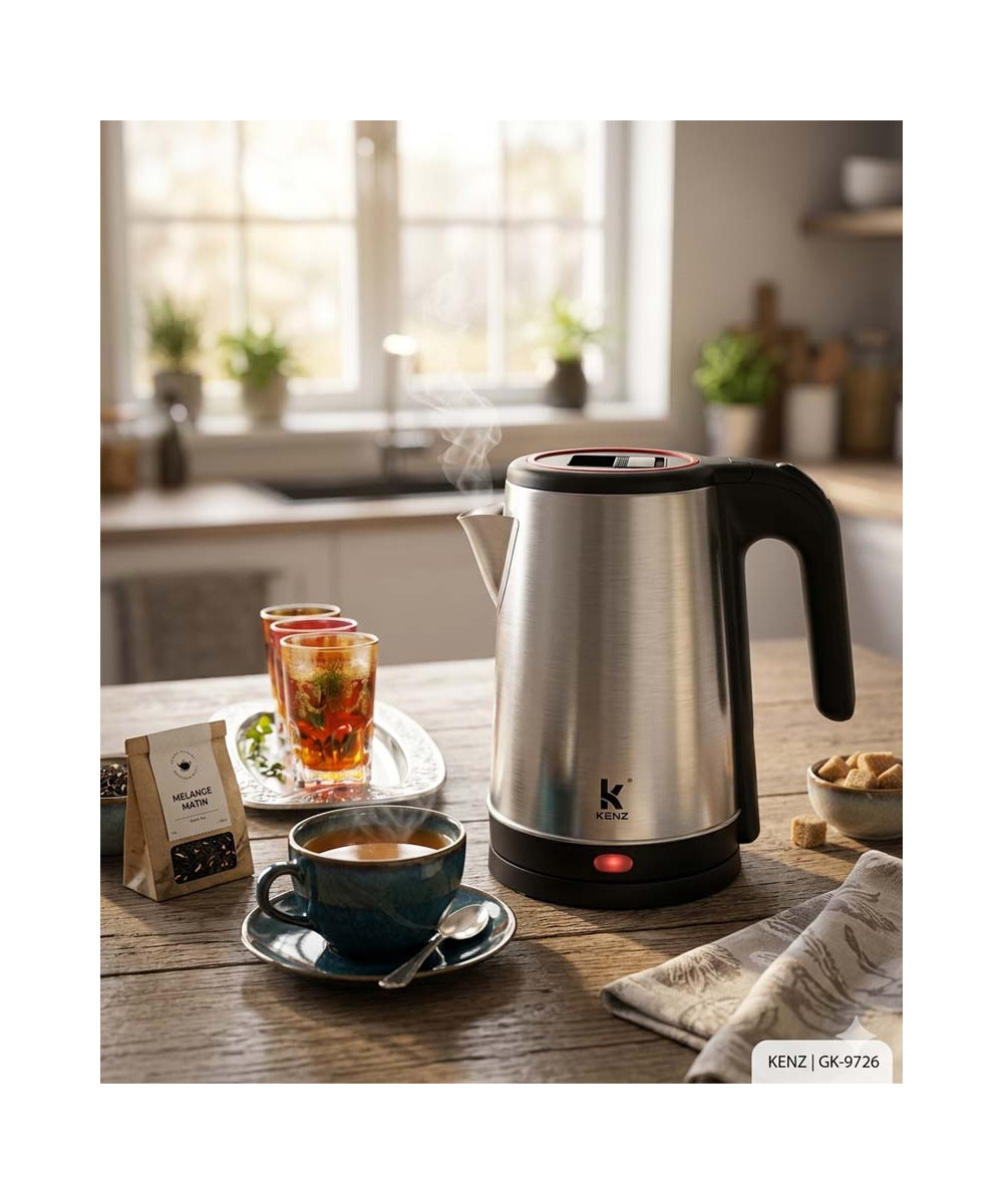 BOUILLOIRE ÉLECTRIQUE 1.8L INOX KENZ