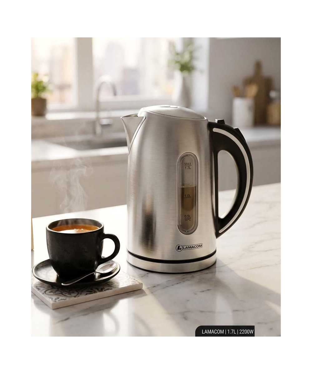 BOUILLOIRE ÉLECTRIQUE 1.7L INOX LAMACOM 2200W