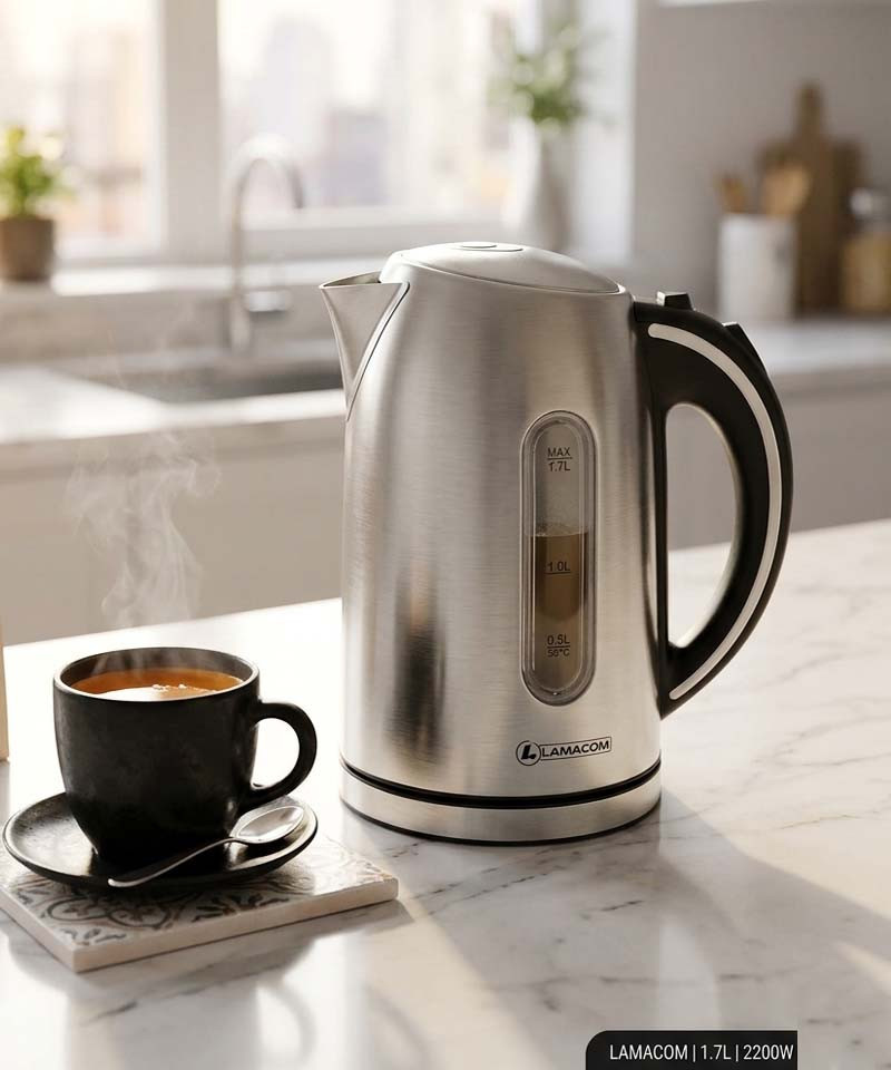 BOUILLOIRE ÉLECTRIQUE 1.7L INOX LAMACOM 2200W