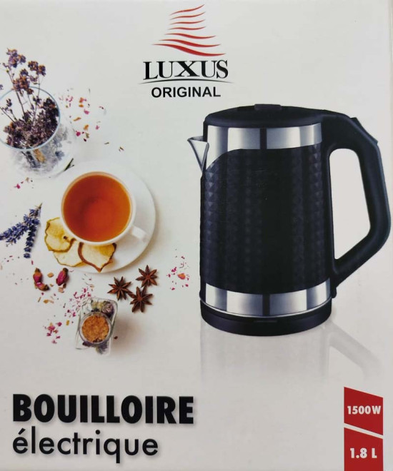 Bouilloire Électrique LUXUS 1.8L - 1500W en Plastique alimentaire| Qualité & Rapidité