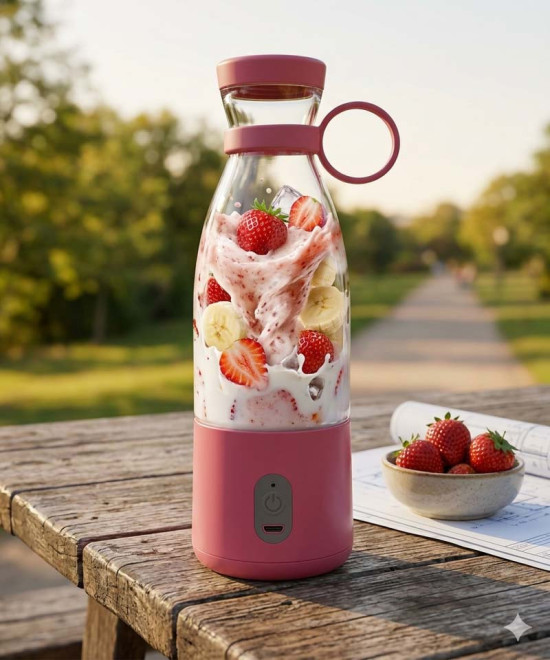 BLENDER MIXEUR PORTABLE RECHARGEABLE | Mini Juicer 420ml & Smoothies | IMRANEMALL