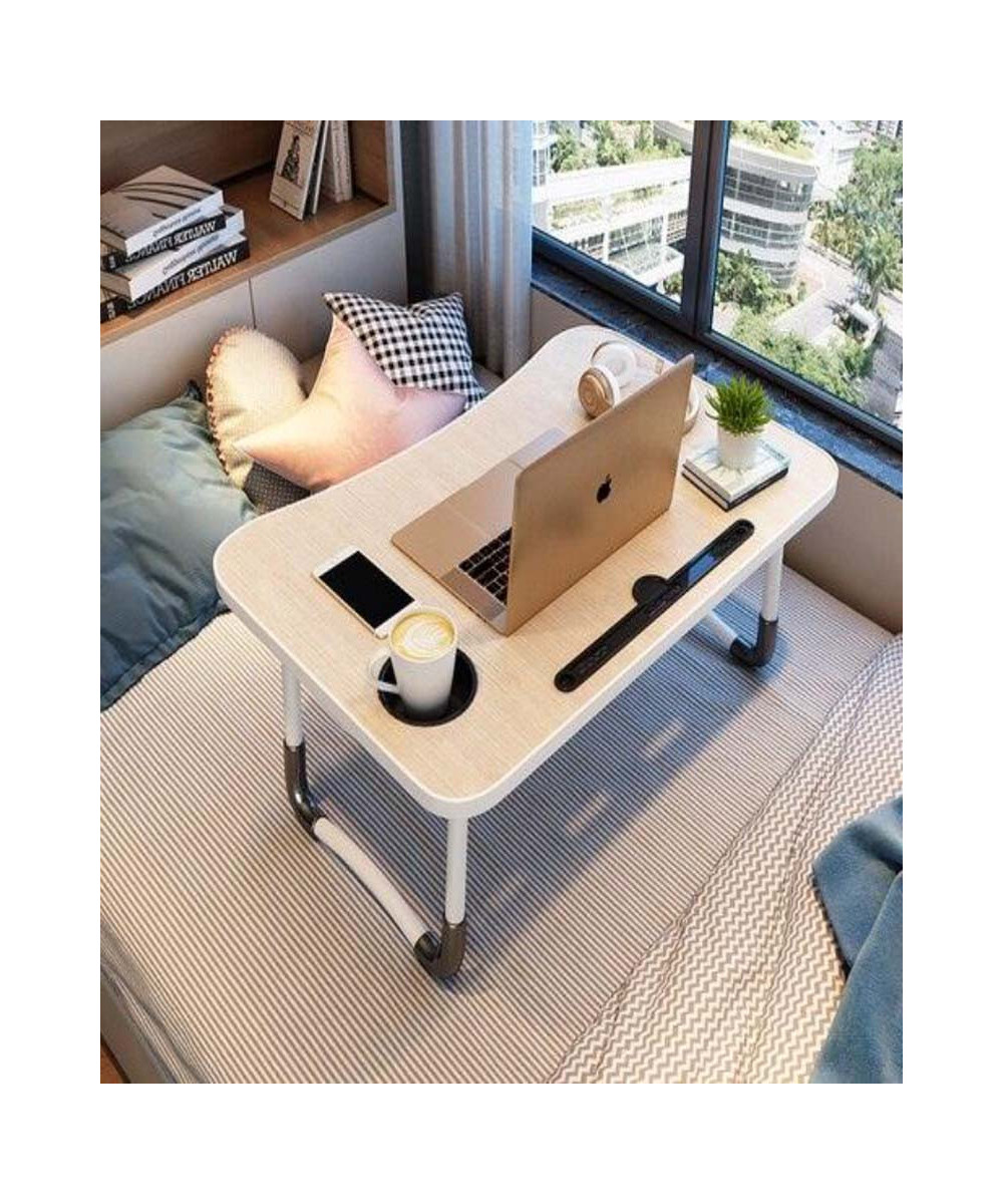 Table de Lit Pliable pour PC Portable | Support Multifonction avec Porte-Gobelet | IMRANEMALL