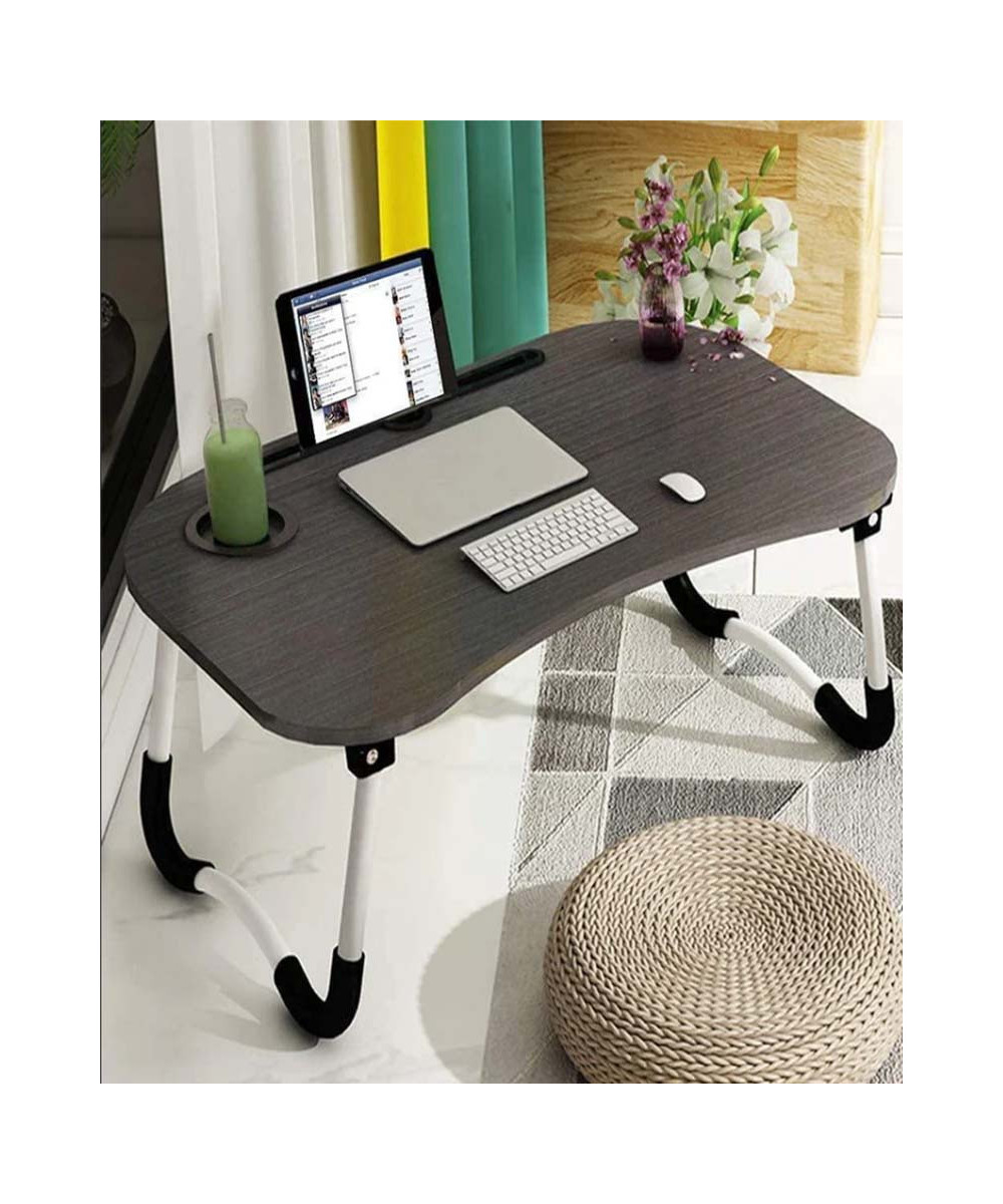 Table de Lit Pliable pour PC Portable | Support Multifonction avec Porte-Gobelet | IMRANEMALL