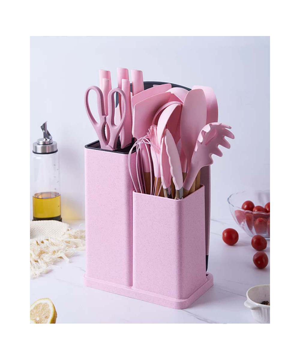 ENSEMBLE D'USTENSILES DE CUISINE AVEC PORTE-LOUCHE EN SILICONE