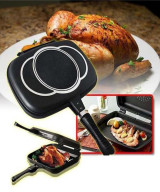 POÊLE DOUBLE FACE ANTIADHÉSIVE EN CÉRAMIQUE – POÊLE A GRILLER MULTIFONCTIONS
