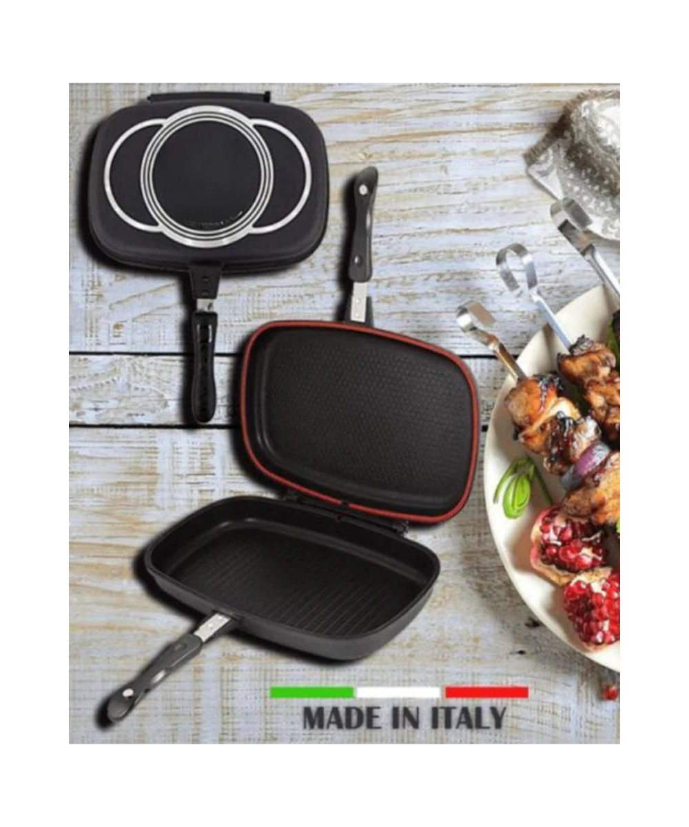 POÊLE DOUBLE FACE ANTIADHÉSIVE EN CÉRAMIQUE – POÊLE A GRILLER MULTIFONCTIONS