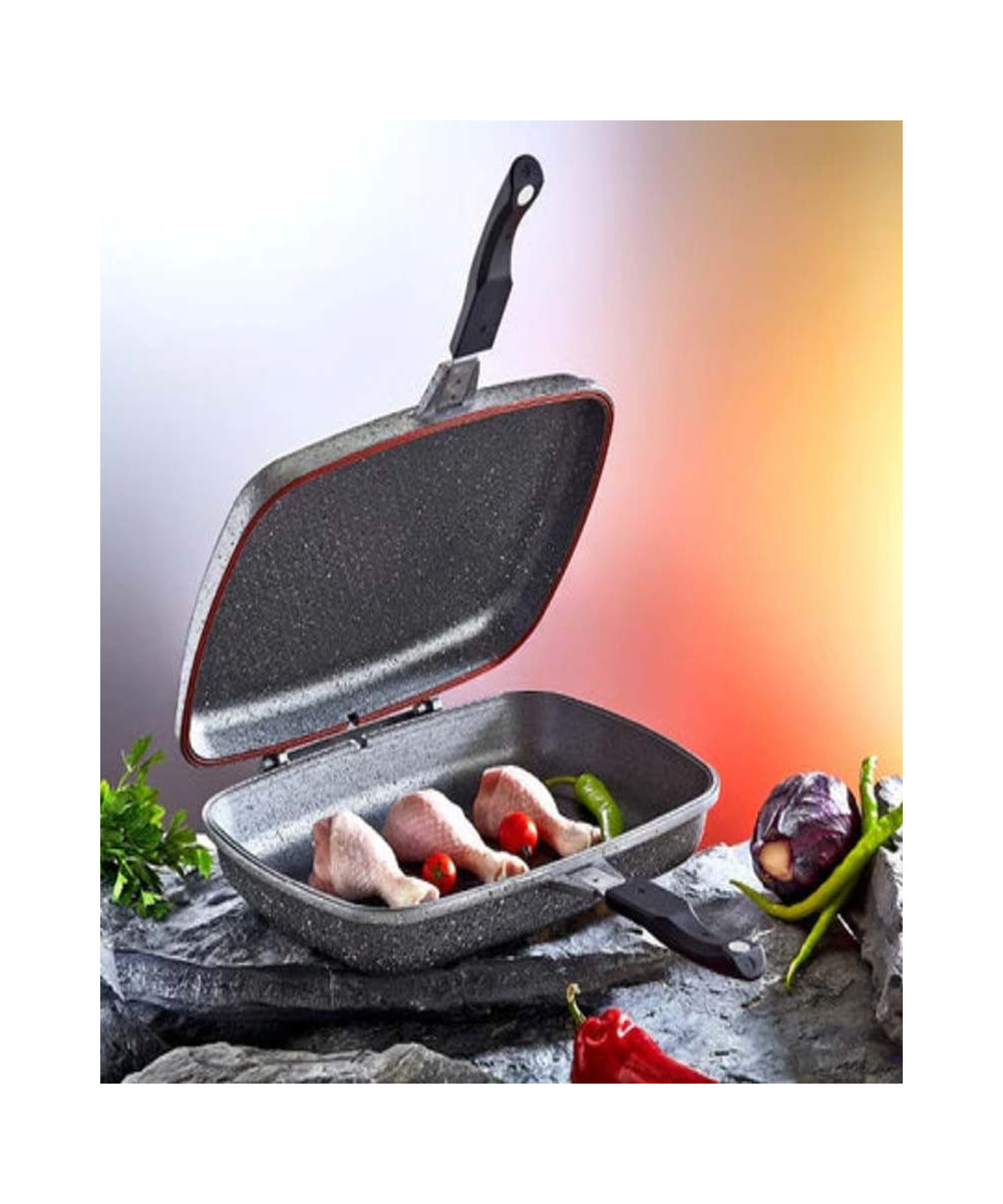 POÊLE DOUBLE FACE ANTIADHÉSIVE EN CÉRAMIQUE – POÊLE A GRILLER MULTIFONCTIONS
