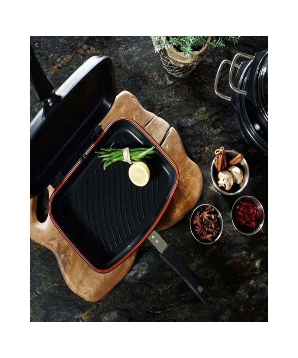 POÊLE DOUBLE FACE ANTIADHÉSIVE EN CÉRAMIQUE – POÊLE A GRILLER MULTIFONCTIONS