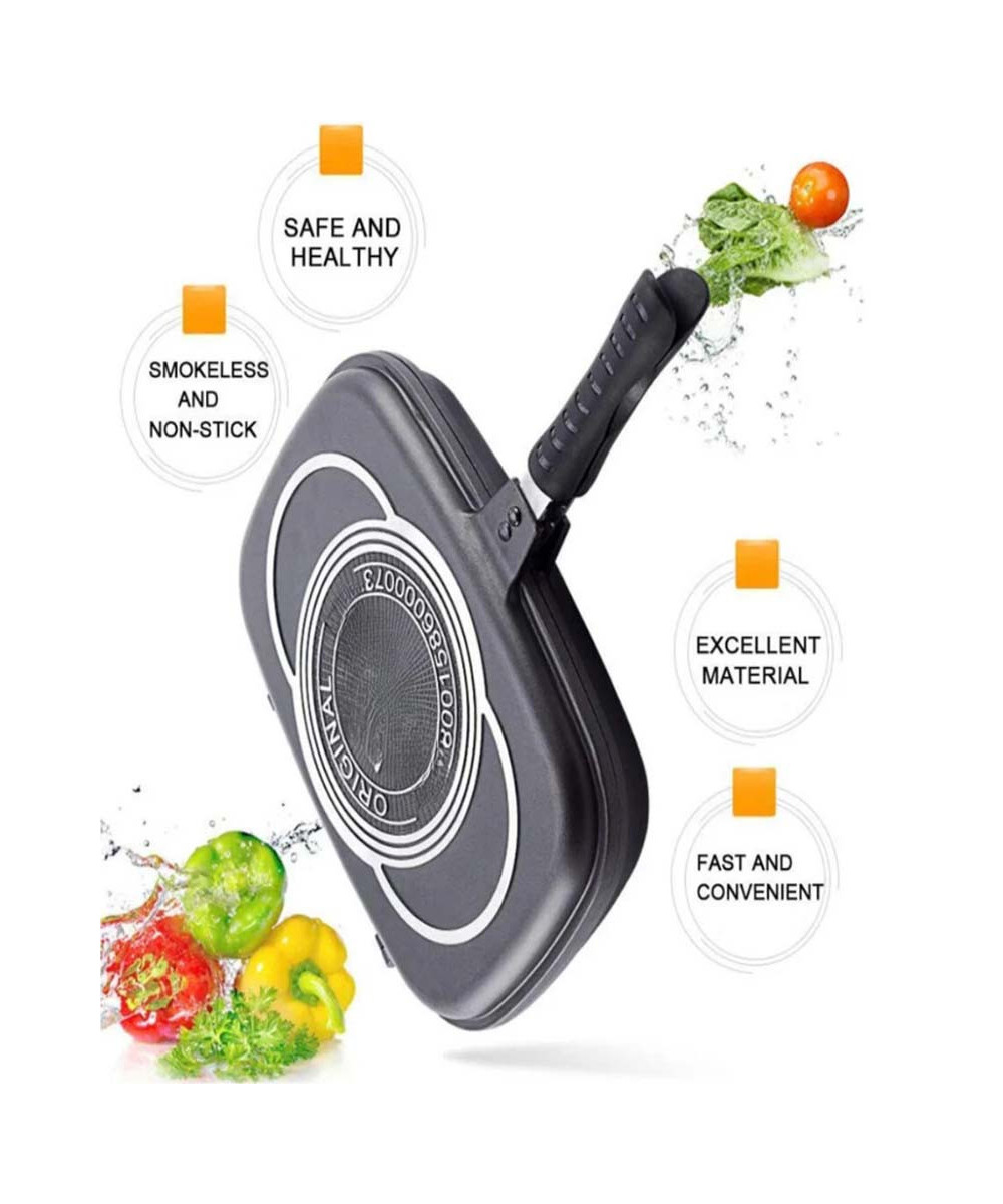 POÊLE DOUBLE FACE ANTIADHÉSIVE EN CÉRAMIQUE – POÊLE A GRILLER MULTIFONCTIONS