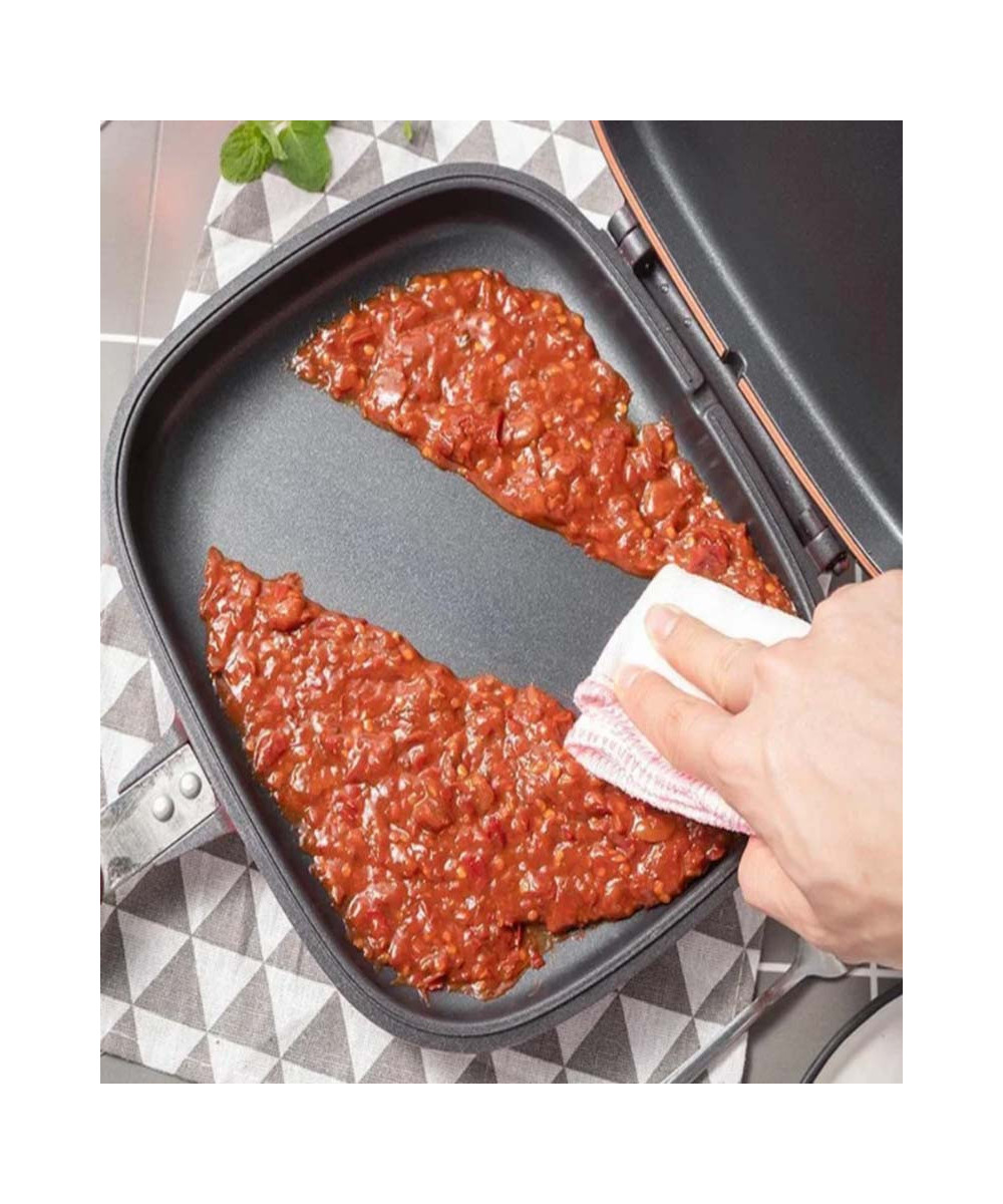 POÊLE DOUBLE FACE ANTIADHÉSIVE EN CÉRAMIQUE – POÊLE A GRILLER MULTIFONCTIONS