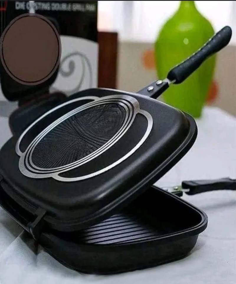 POÊLE DOUBLE FACE ANTIADHÉSIVE EN CÉRAMIQUE – POÊLE A GRILLER MULTIFONCTIONS