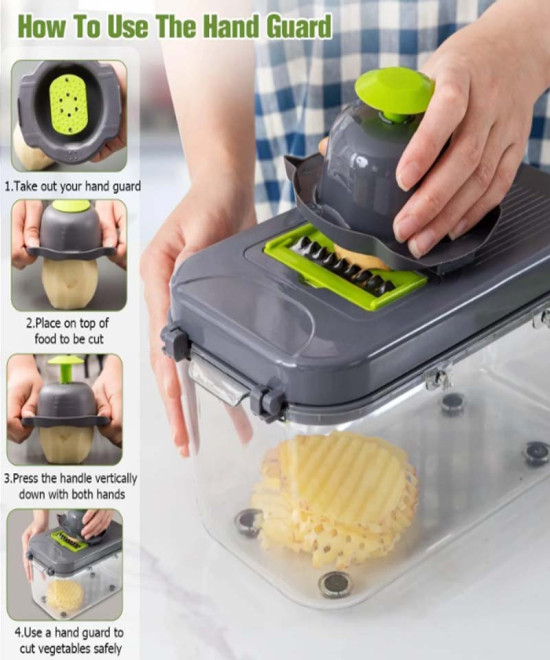 TRANCHEUSE À LEGUMES PROFESSIONNELL, HACHOIR AVEC LAMES INTERCHANGEABLES