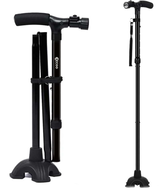 CANNE DE MARCHE PLIANTE MÉDICALE AVEC TORCHE INTÉGRÉ