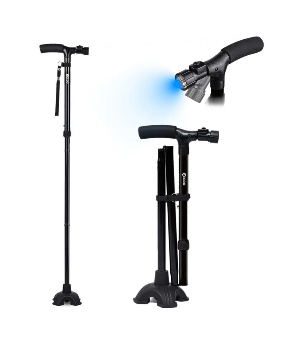 CANNE DE MARCHE PLIANTE MÉDICALE AVEC TORCHE INTÉGRÉ