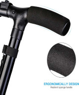 CANNE DE MARCHE PLIANTE MÉDICALE AVEC TORCHE INTÉGRÉ