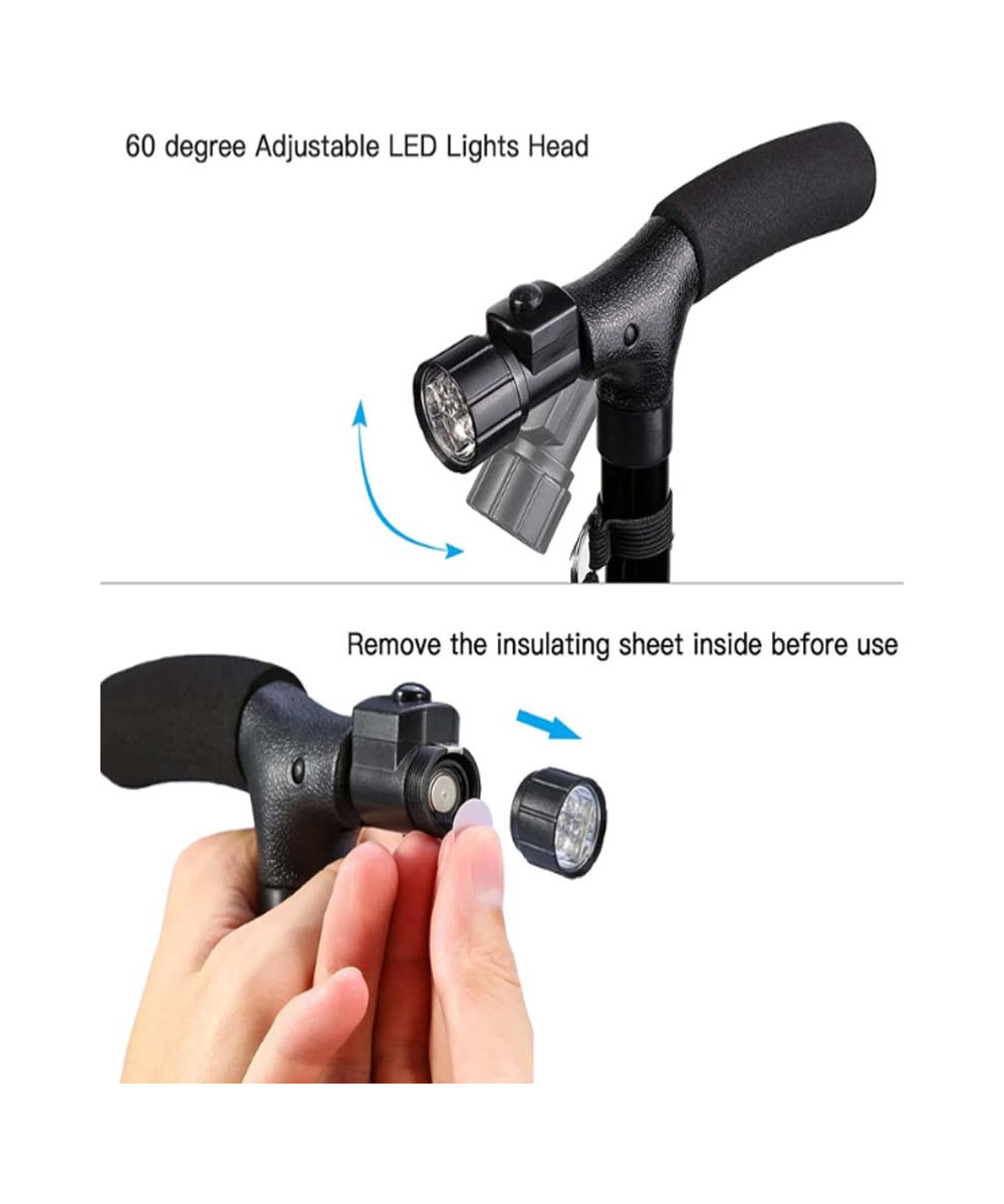 CANNE DE MARCHE PLIANTE MÉDICALE AVEC TORCHE INTÉGRÉ