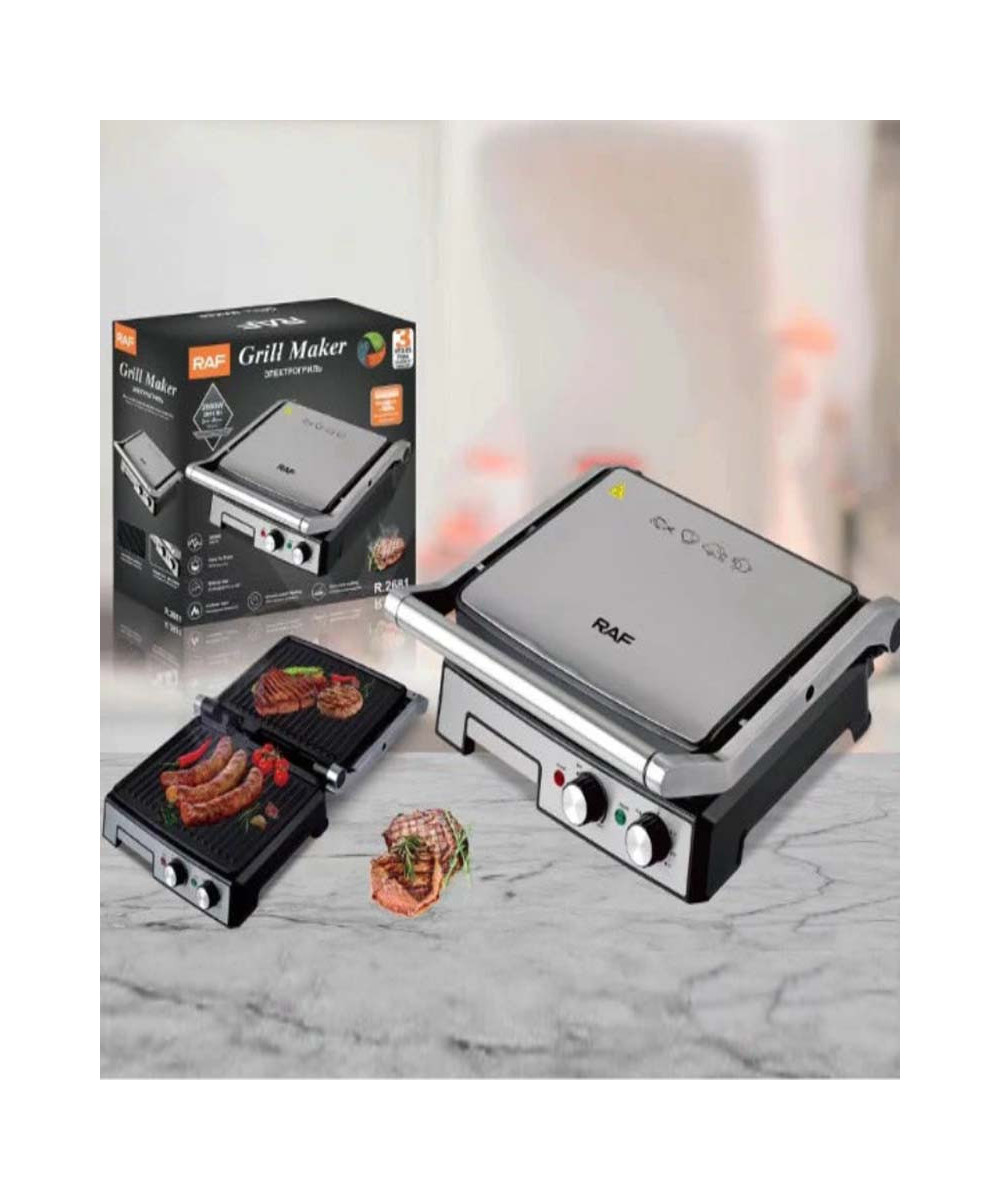 PANINI GRILL ELECTRIQUE MULTIFONCTION RAF, ANTI-ADHESIF, OUVERTURE 180°