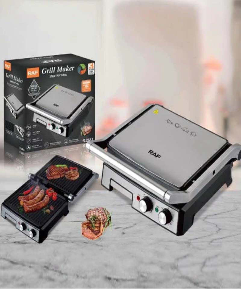 PANINI GRILL ELECTRIQUE MULTIFONCTION RAF, ANTI-ADHESIF, OUVERTURE 180°