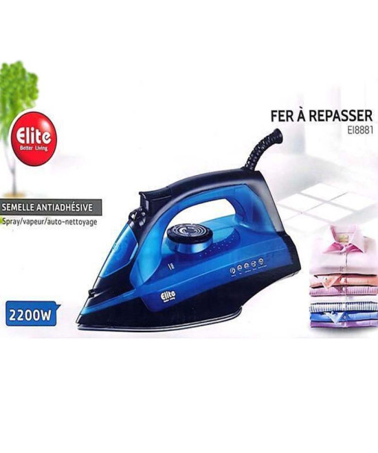 Fer à Repasser Vapeur ELITE 2200W | Semelle Antiadhésive & Auto-nettoyage | IMRANEMALL