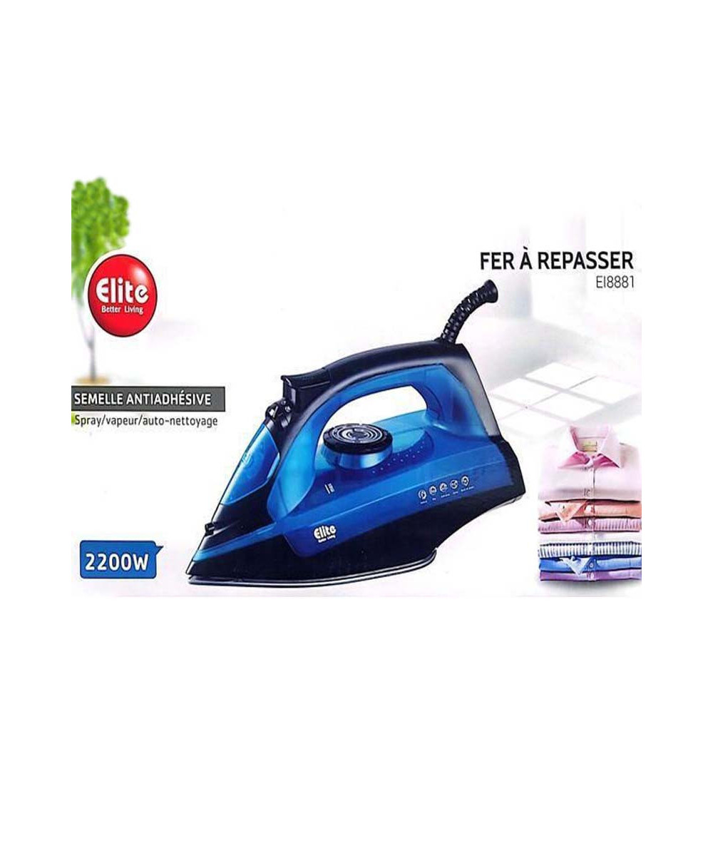 Fer à Repasser Vapeur ELITE 2200W | Semelle Antiadhésive & Auto-nettoyage | IMRANEMALL