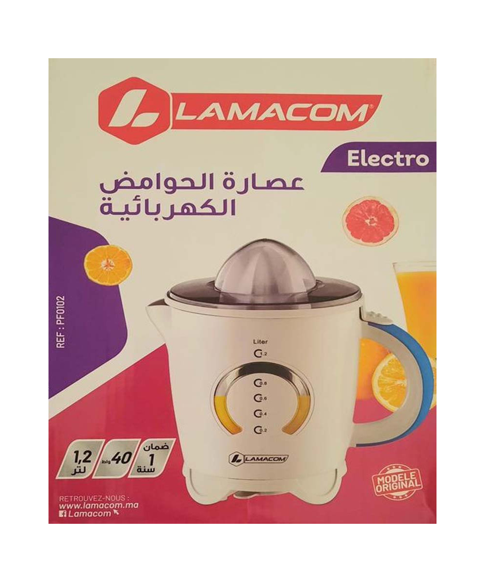 IMRANEMALL | عصارة حمضيات كهربائية من لاماكوم، سعة 1.2 لتر، 40 واط | السعر في المغرب | عمران مول